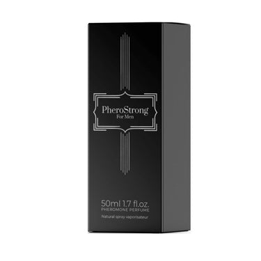 Close-up image of PheroStrong Pheromone for Men 50ml, highlighting the fresh scent notes of grapefruit and jasmine for an alluring pheromone scent for men.